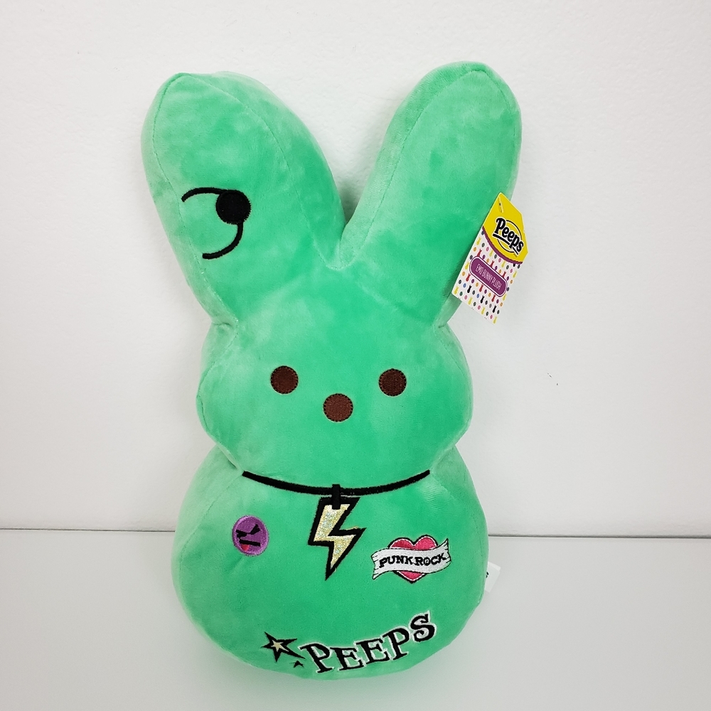 Peeps Emo Green Bunny 15" Punk Rock Plush / Pillow